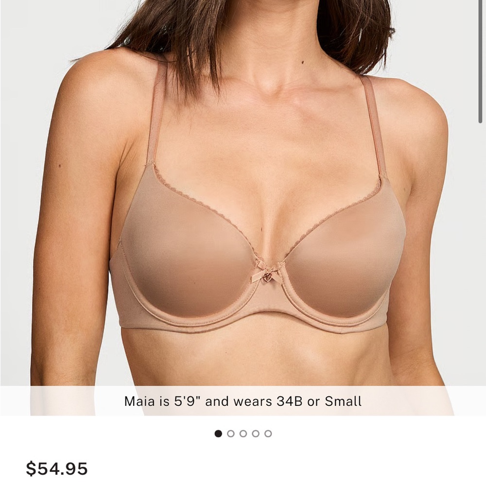Victoria’s Secret Underwire Bra: Tan Nude, Lightly Lined Demi Bra